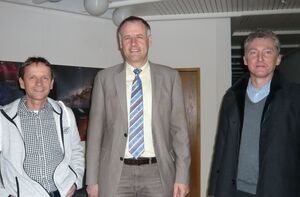 OV Vorsitzender Gerhard Kelter, Bürgermeister Thomas Breig und SPD Gemeinderat Bernhard Stehlin (von links)