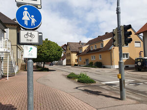 Für Radfahrende gefählich die B3 in Norsingen